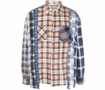 Kariertes Patchwork-Flanellhemd