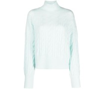 Rollkragenpullover mit Zopfmuster