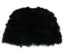Cropped-Jacke mit Federn