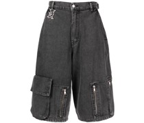 Camping Jeans-Shorts mit Cargo-Taschen