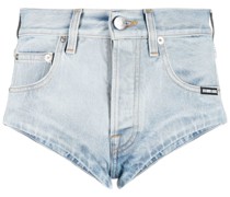 Mini Jeans-Shorts mit Barcode-Patch