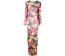 Kleid mit transparentem Print