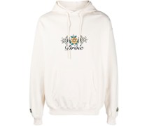 floral-embroidered cotton hoodie