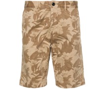 logo-embroidered floral-print chino shorts