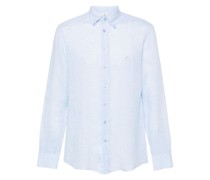 Pegaso-embroidered linen shirt