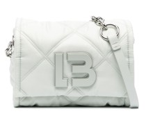 logo-plaque quilted crossbody bag