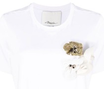 T-Shirt mit Blumenapplikation