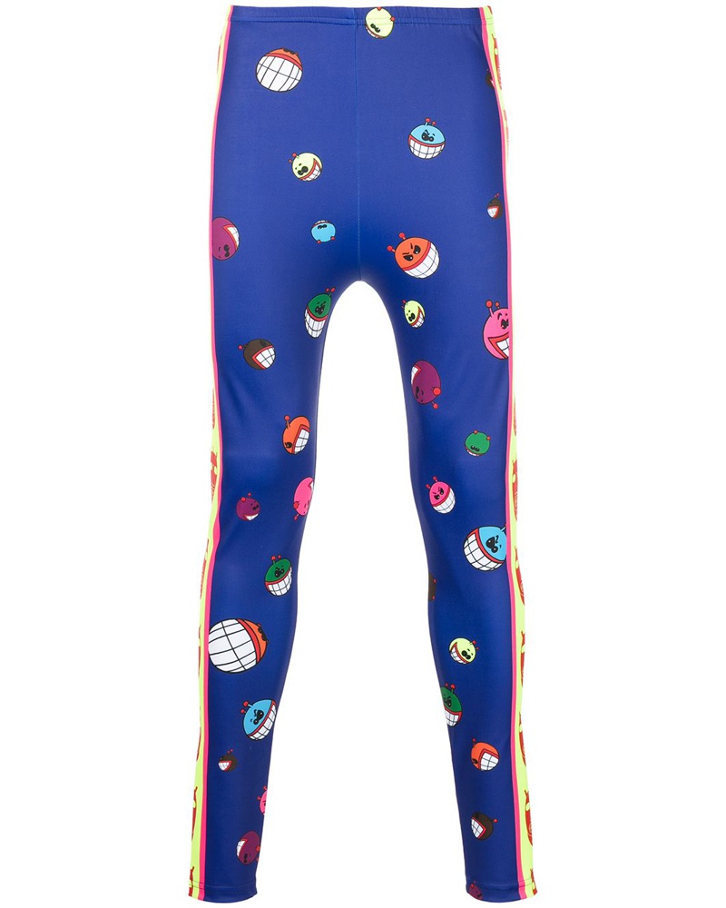 Walter van Beirendonck Damen Fahrrad-Leggings mit Cartoon-Print
