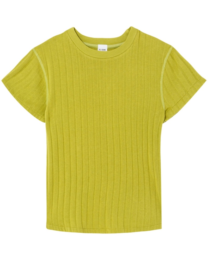 RE/DONE Damen T-Shirt aus geripptem Strick