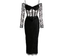 Schulterfreies Kleid mit Spitzeneinsatz