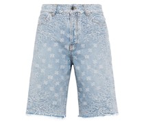 Jeans-Shorts aus Bandana-Jacquard