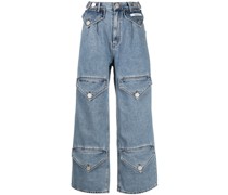 Halbhohe Wide-Leg-Jeans