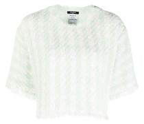 Cropped-T-Shirt aus Tweed