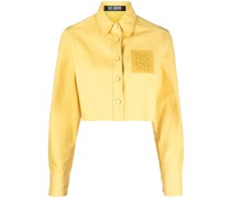 Cropped-Jacke mit Logo-Patch