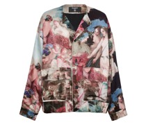 Jacke aus Satin mit Malerei-Print