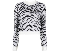 zebra intarsia knitted sweater