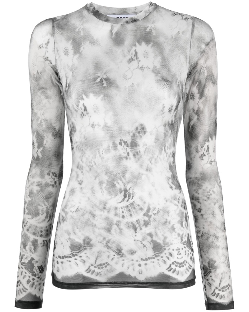 MSGM Damen Oberteil mit Batikmuster