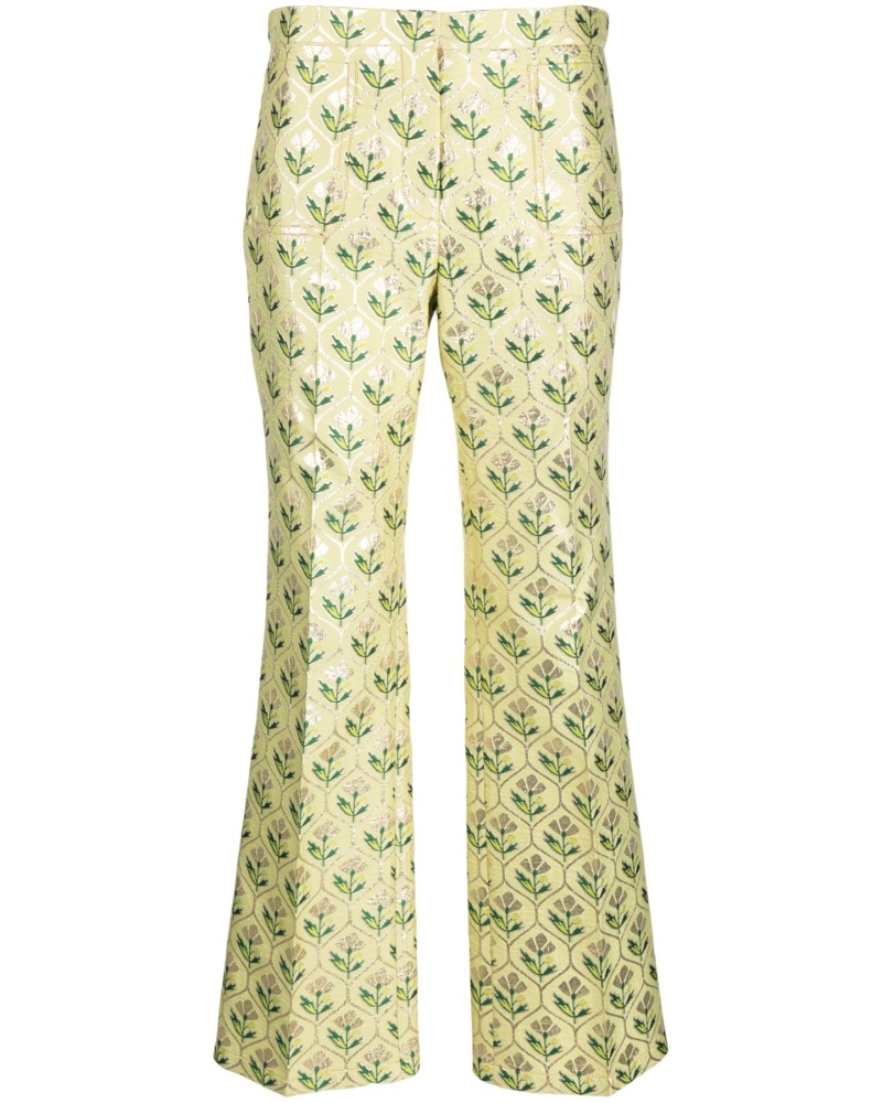 Giambattista Valli Damen Cropped-Hose aus Blumen-Jacquard