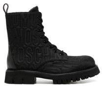 Schnürstiefel mit Logo-Stickerei