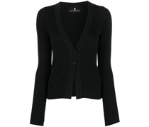 V-neck ribbed cardigan