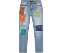 Baggy-Jeans im Patchwork-Look