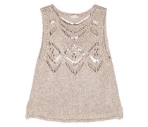 sequinned chunky-knit tank top
