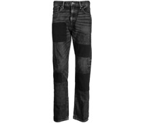 Ausgeblichene Jeans mit Patches