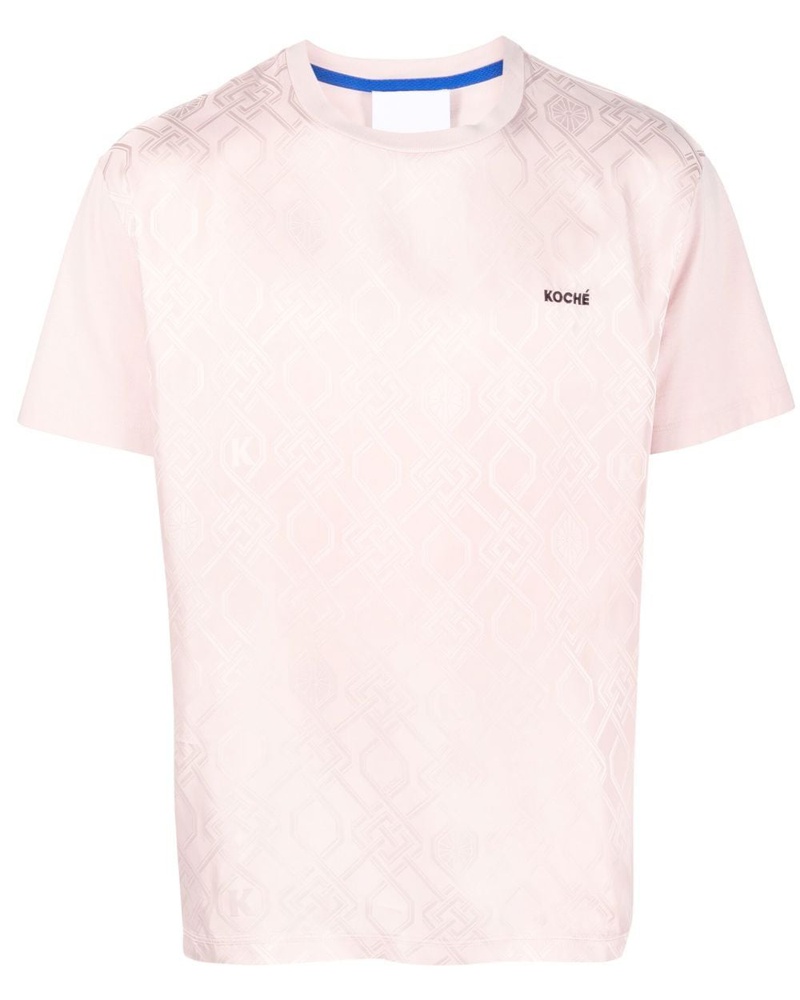 KOCHÉ Damen T-Shirt mit Monogramm-Print