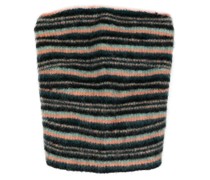 striped brushed-effect scarf