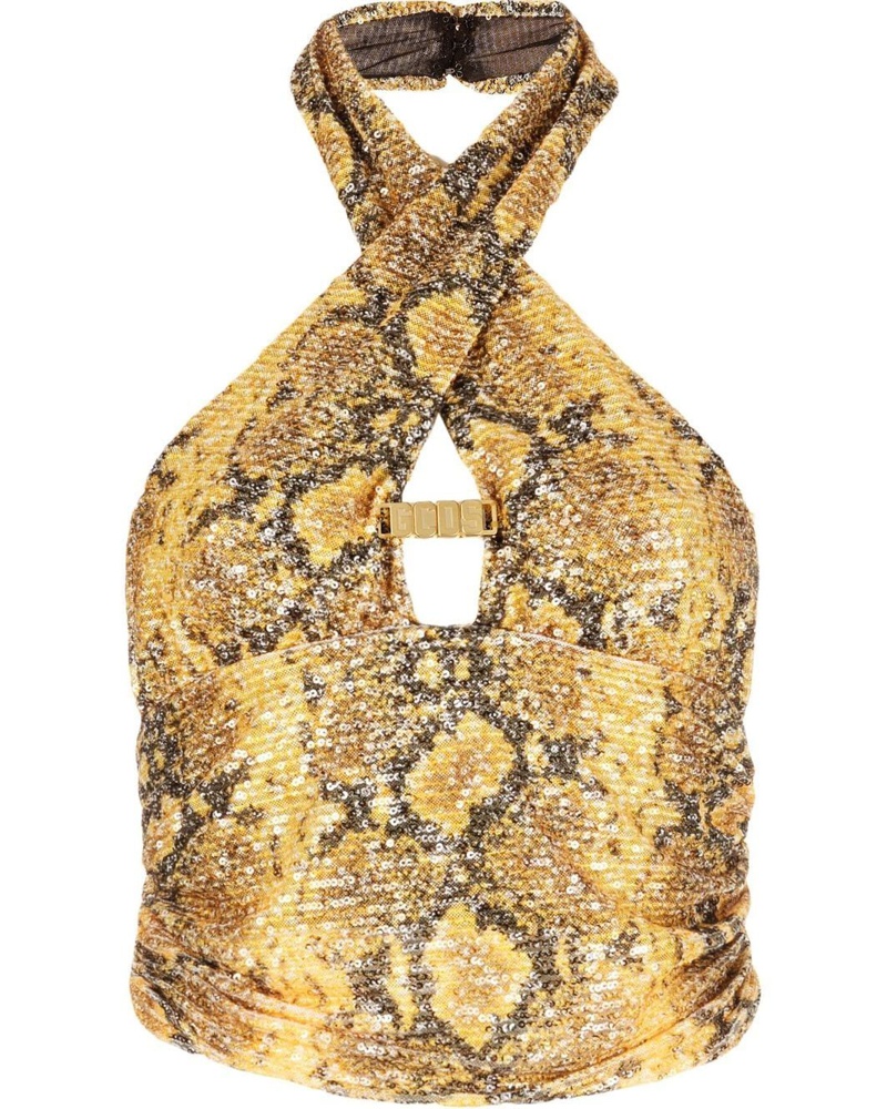 GCDS Damen Top mit Schlangenleder-Print