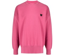Gestrickter Pullover mit Logo-Schild