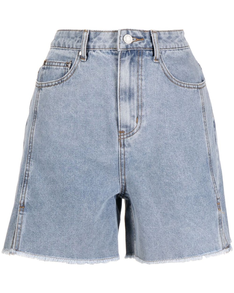 b+ab Damen 90s Jeans-Shorts mit Fransen