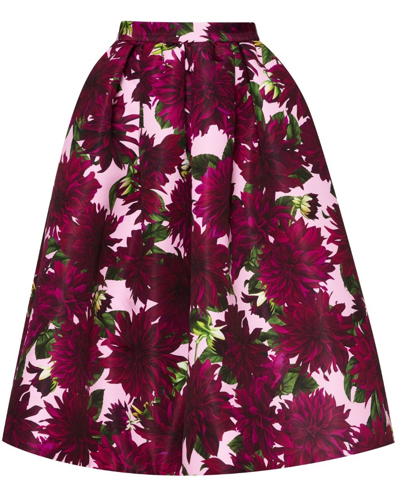 Oscar de la Renta Damen Dahlia Faille Midirock
