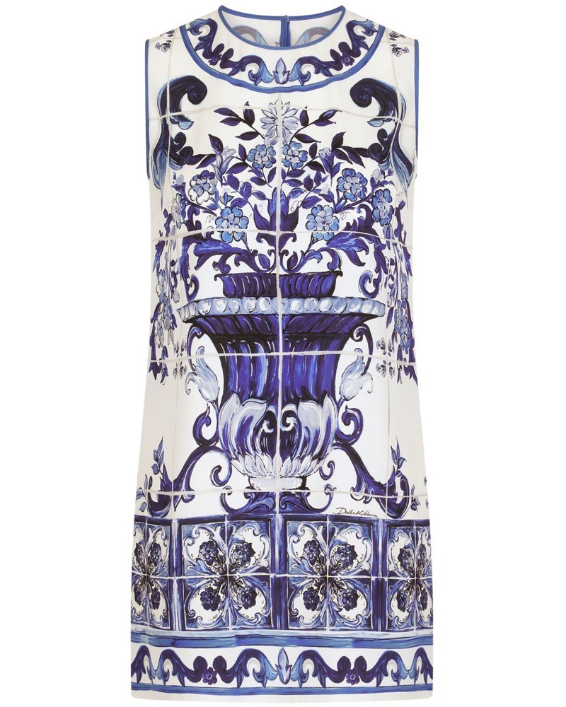 Dolce & Gabbana Damen Langes Top mit Majolica-Print