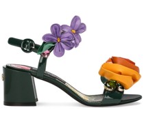 Sandalen mit Blumenapplikation