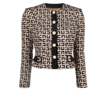 monogram-print fitted jacket