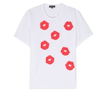 T-Shirt mit Lippen-Patches