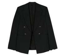 wool twill open-front blazer