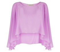 transparent ruffled cropped top