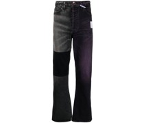 Zweifarbige Straight-Leg-Jeans