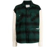 Geknöpfte Jacke mit Karomuster