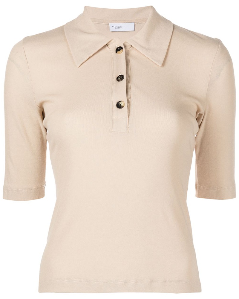 Rosetta Getty Damen Kurzärmeliges Poloshirt