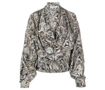 Seidenbluse mit abstraktem Print