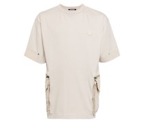 detachable-pocket cotton T-shirt