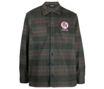 logo-patch checked shirt