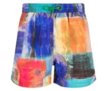 Badeshorts mit abstraktem Print