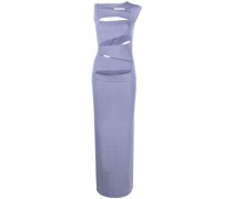Geripptes Strickkleid mit Cut-Outs