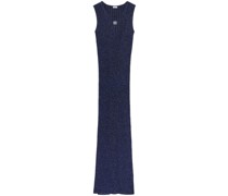 Anagram-embroidered ribbed maxi dress
