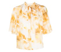 Seidenbluse mit Raffungen