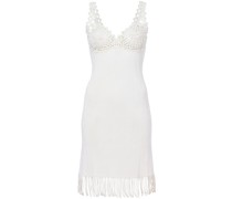 embroidered-detail ribbed-knit dress